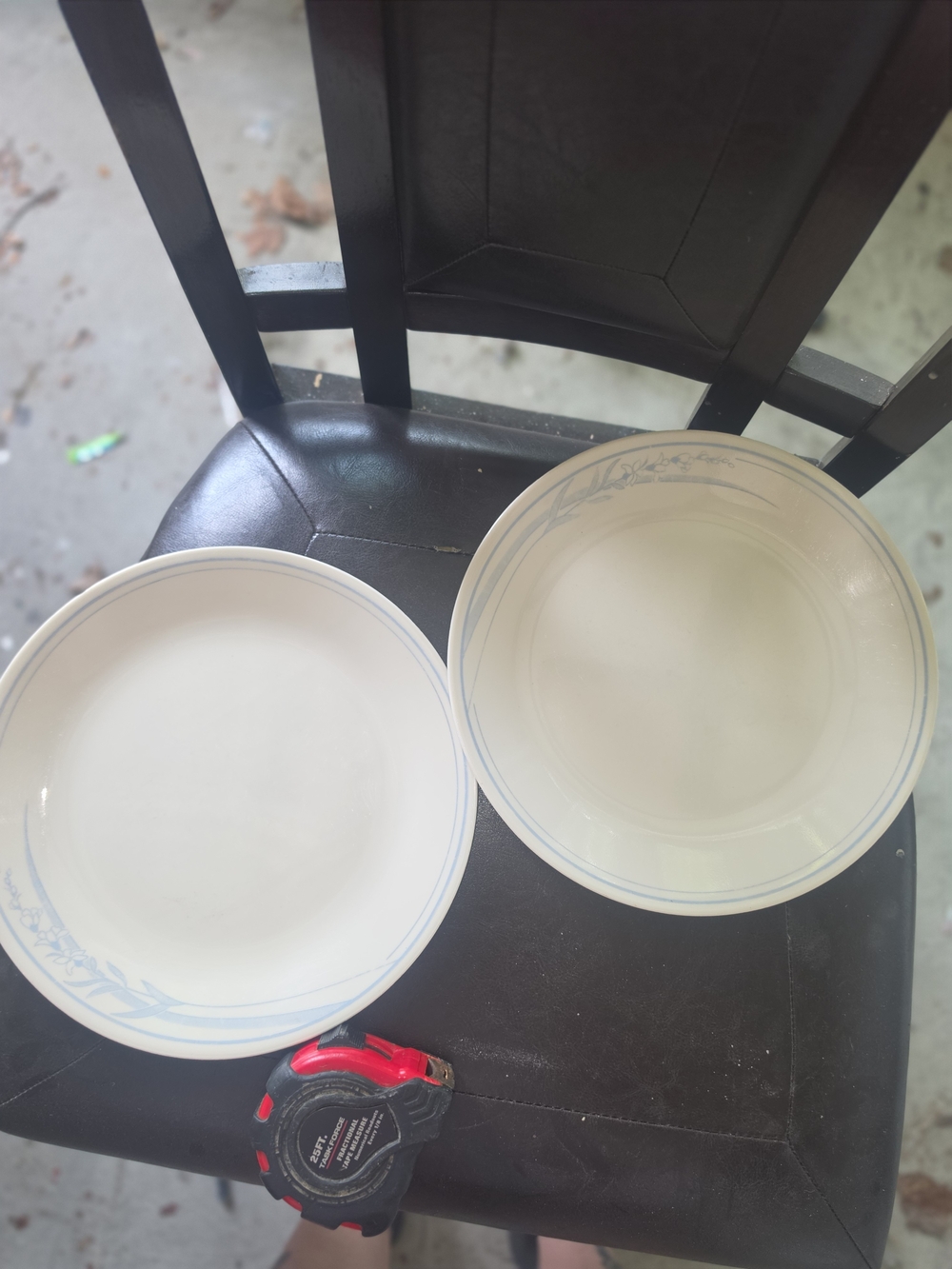 Classic White Dinner Plates with Subtle Blue Trim